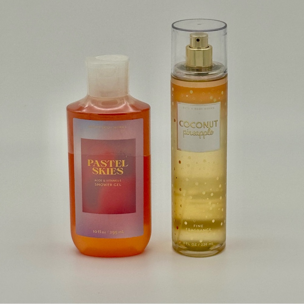 Bath & Body Works Pastel Skies Shower Gel & Coconut Pineapple Spray NWT